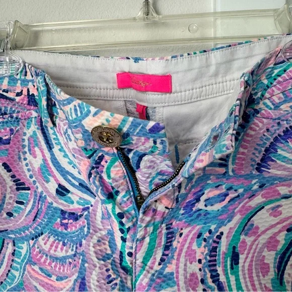 Lilly Pulitzer The Buttercup Shorts Size 2 Happy as a Clam Print Scalloped Pink - Picture 8 of 12